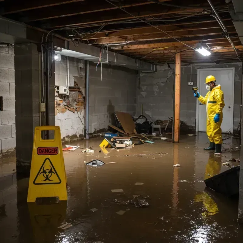 Flooded Basement Electrical Hazard in Garrison, ND Property